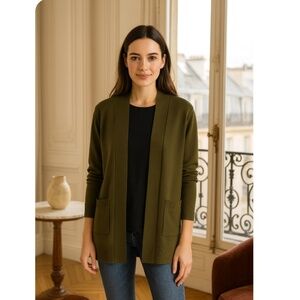 PINK CLOVER Green Open Front Cardigan Sweater Size Small